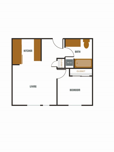 a floor plan of a house with a bedroom and a living room